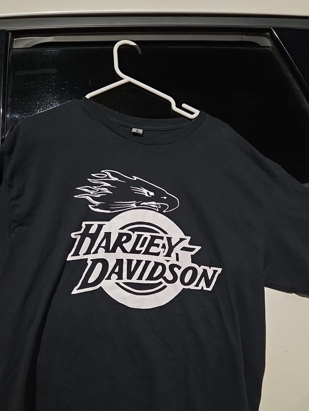 Harley-Davidson Black Short Sleeve Tee with White Logo and Eagle